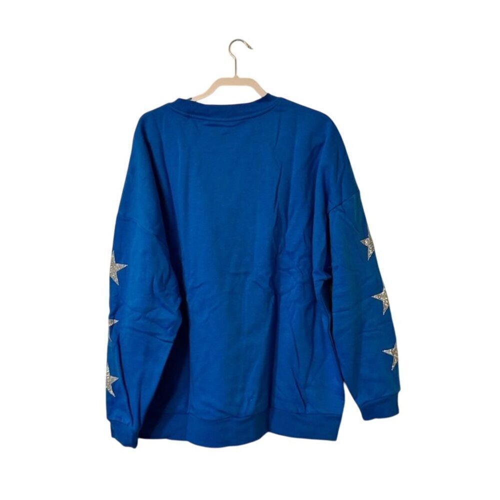Gameday Couture Women's NFL Medium Blue Rhinestone Sweatshirt Detroit Lions - Picture 3 of 11